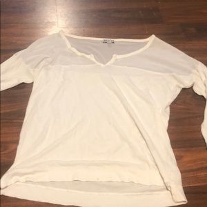 White mid sleeve top